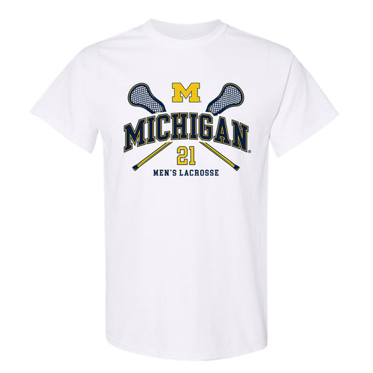 Michigan - NCAA Men's Lacrosse : Ryan Lyngklip - Sports Shersey T-Shirt-0