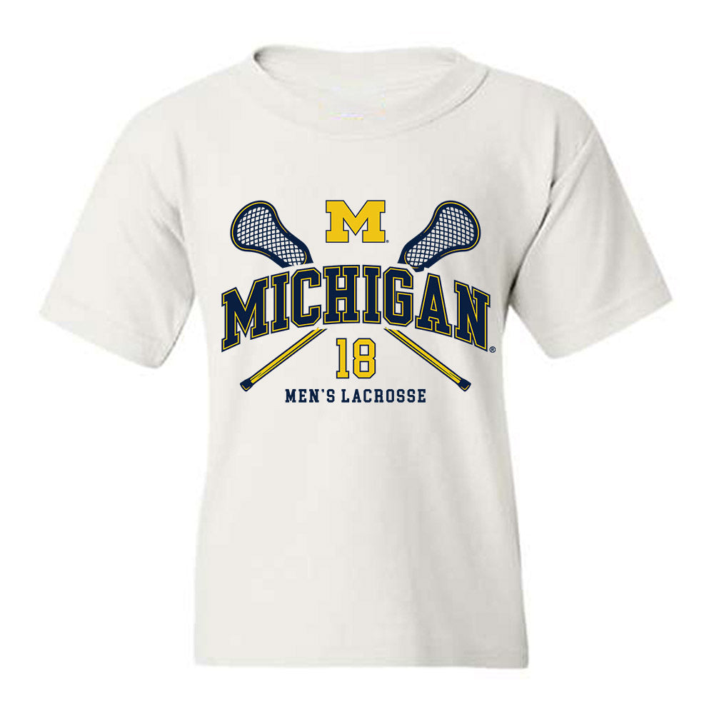 Michigan - NCAA Men's Lacrosse : Carson Billig - Sports Shersey Youth T-Shirt-0