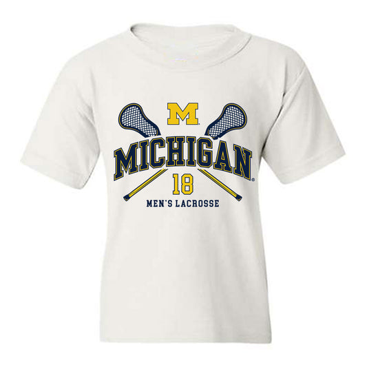 Michigan - NCAA Men's Lacrosse : Carson Billig - Sports Shersey Youth T-Shirt-0