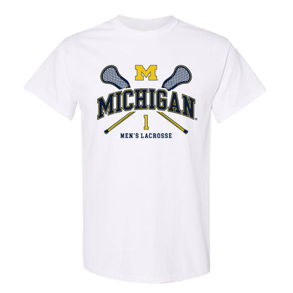 Michigan - NCAA Men's Lacrosse : Matt Han - Sports Shersey T-Shirt-0
