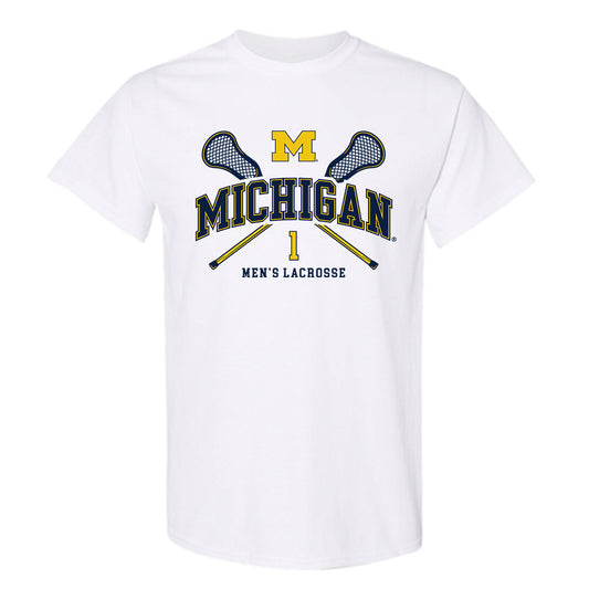 Michigan - NCAA Men's Lacrosse : Matt Han - Sports Shersey T-Shirt-0