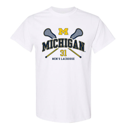 Michigan - NCAA Men's Lacrosse : Jack Long - Sports Shersey T-Shirt-0