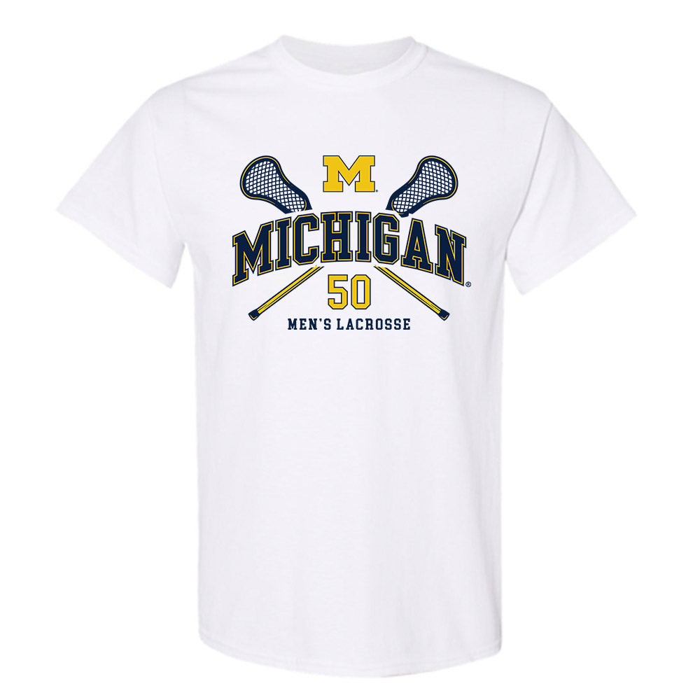 Michigan - NCAA Men's Lacrosse : Michael Kelly - Sports Shersey T-Shirt-0