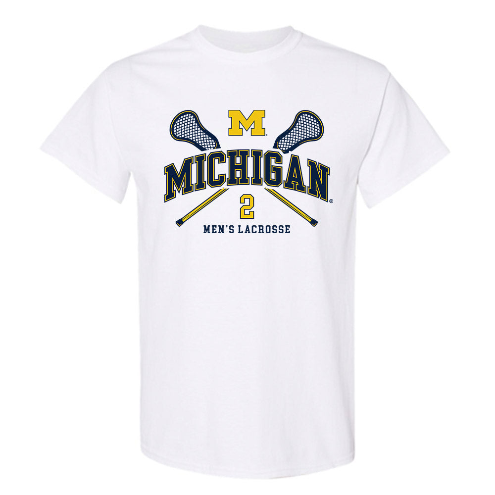 Michigan - NCAA Men's Lacrosse : Bo Lockwood - Sports Shersey T-Shirt-0