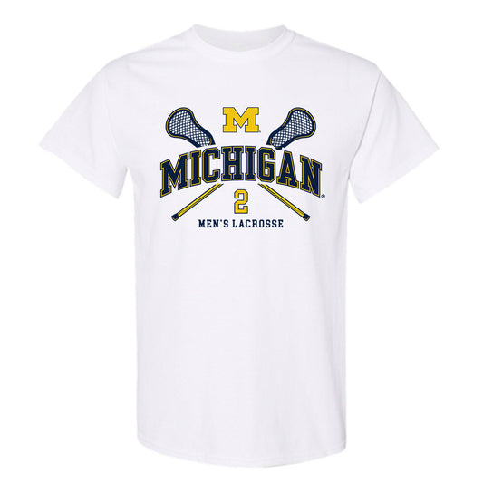 Michigan - NCAA Men's Lacrosse : Bo Lockwood - Sports Shersey T-Shirt-0