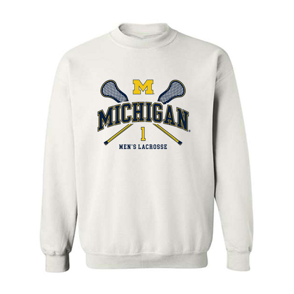 Michigan - NCAA Men's Lacrosse : Matt Han - Sports Shersey Crewneck Sweatshirt-0