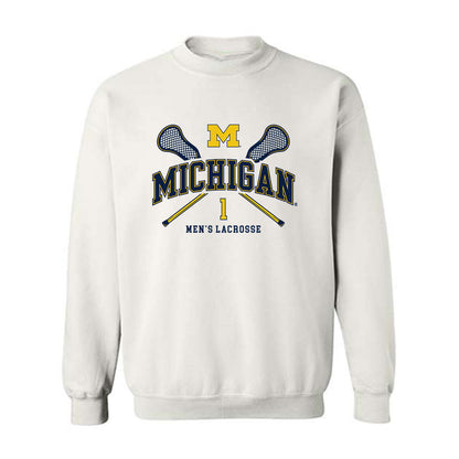 Michigan - NCAA Men's Lacrosse : Matt Han - Sports Shersey Crewneck Sweatshirt-0
