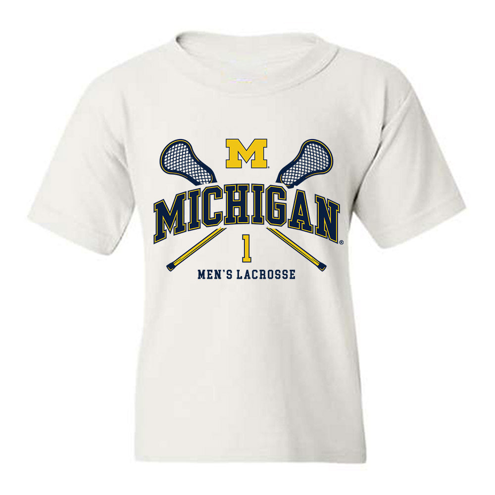 Michigan - NCAA Men's Lacrosse : Matt Han - Sports Shersey Youth T-Shirt-0