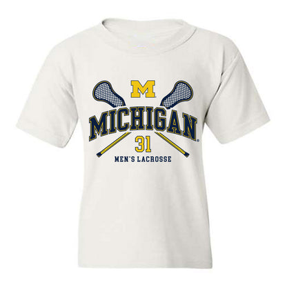 Michigan - NCAA Men's Lacrosse : Jack Long - Sports Shersey Youth T-Shirt-0