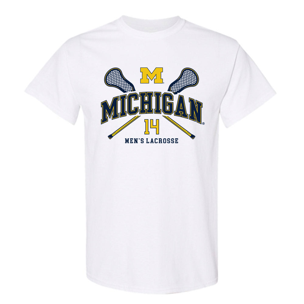 Michigan - NCAA Men's Lacrosse : Joseph Budington - Sports Shersey T-Shirt-0