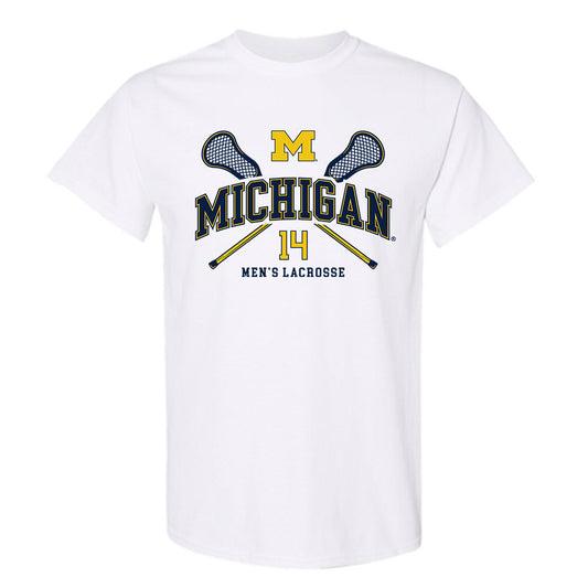 Michigan - NCAA Men's Lacrosse : Joseph Budington - Sports Shersey T-Shirt-0