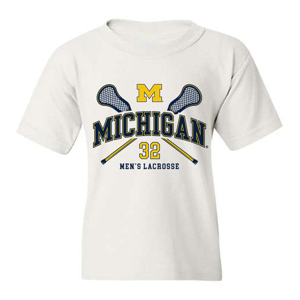 Michigan - NCAA Men's Lacrosse : John Morgan - Sports Shersey Youth T-Shirt-0
