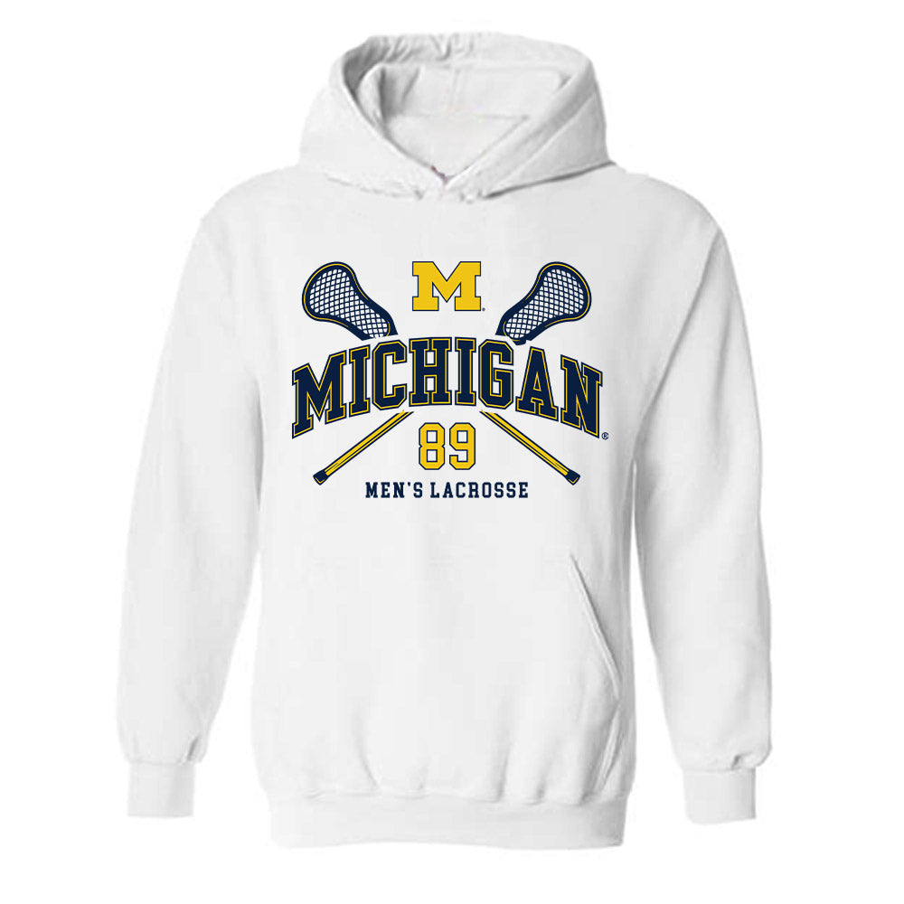 Michigan - NCAA Men's Lacrosse : Mason Vance - Sports Shersey Hooded Sweatshirt-0