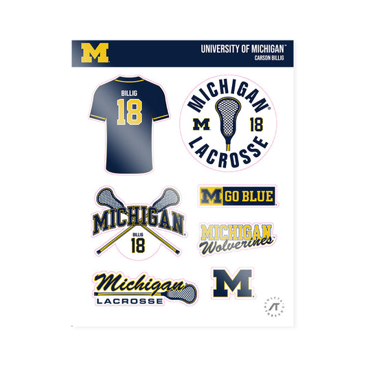 Michigan - NCAA Men's Lacrosse : Carson Billig - Sticker Sheet-0