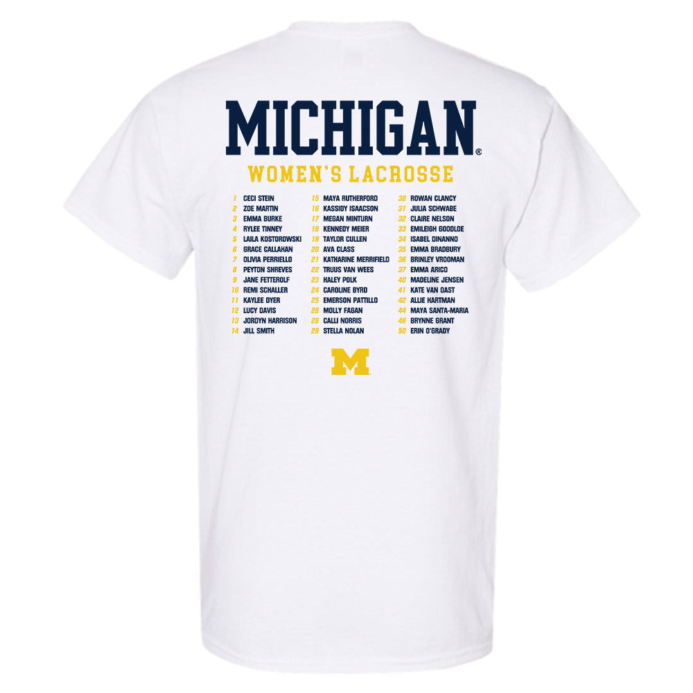 Michigan - NCAA Women's Lacrosse : - Roster T-Shirt-1