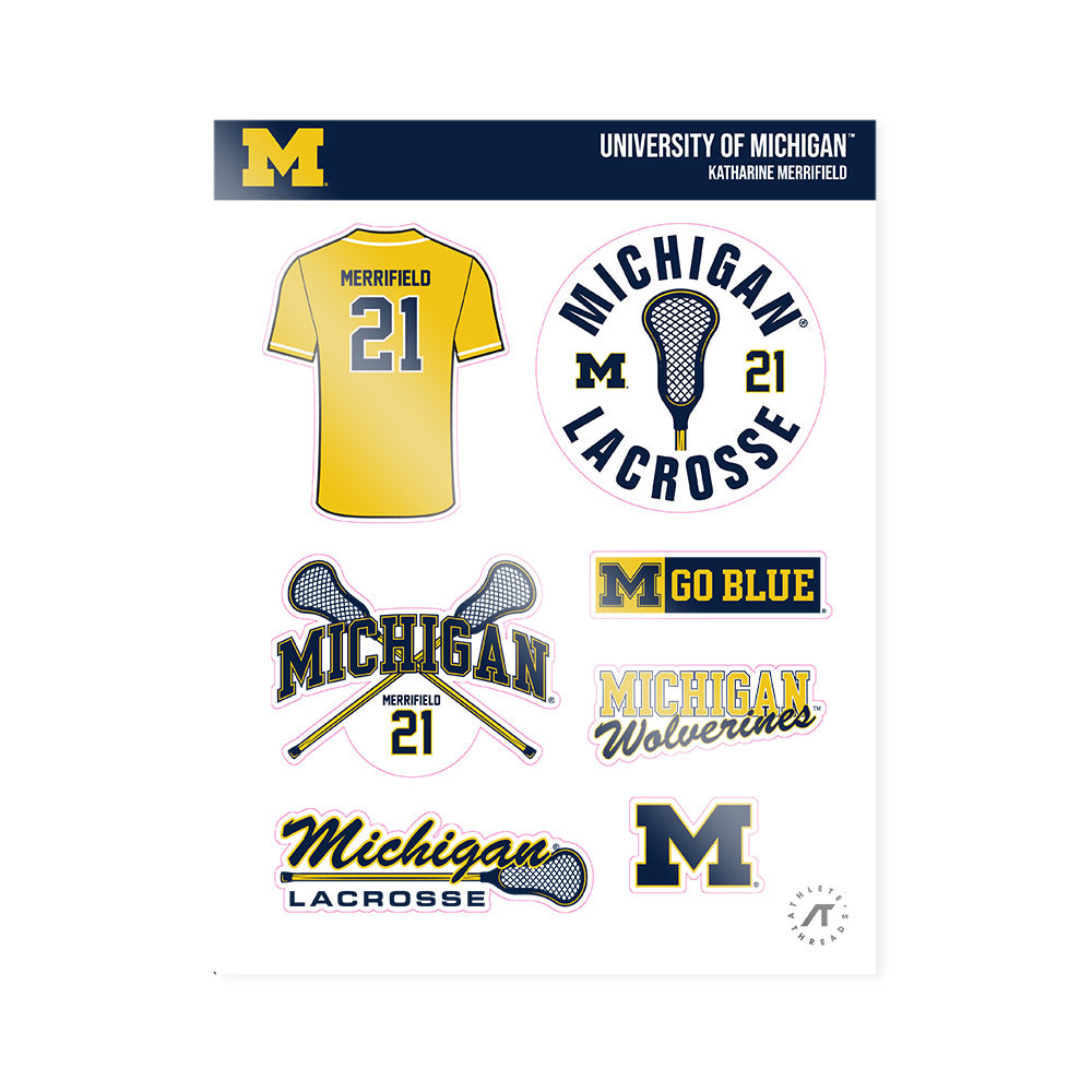 Michigan - NCAA Women's Lacrosse : Katharine Merrifield - Sticker Sheet-0