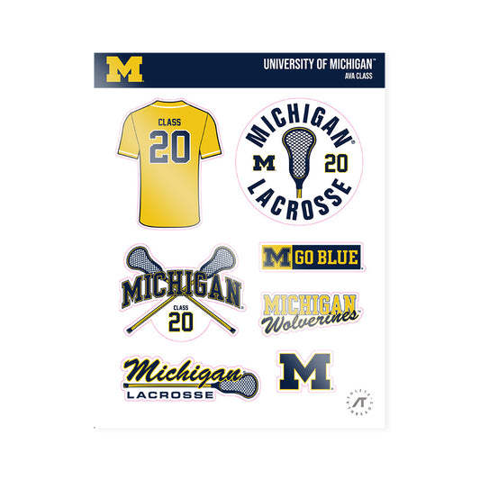 Michigan - NCAA Women's Lacrosse : Ava Class - Sticker Sheet-0