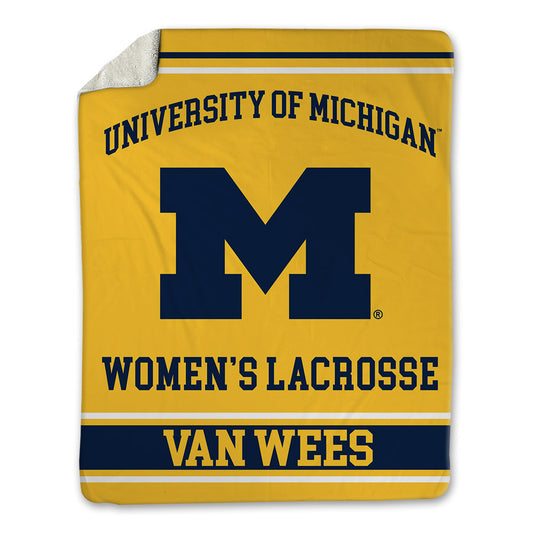 Michigan - NCAA Women's Lacrosse : Truus van Wees - Blanket-0