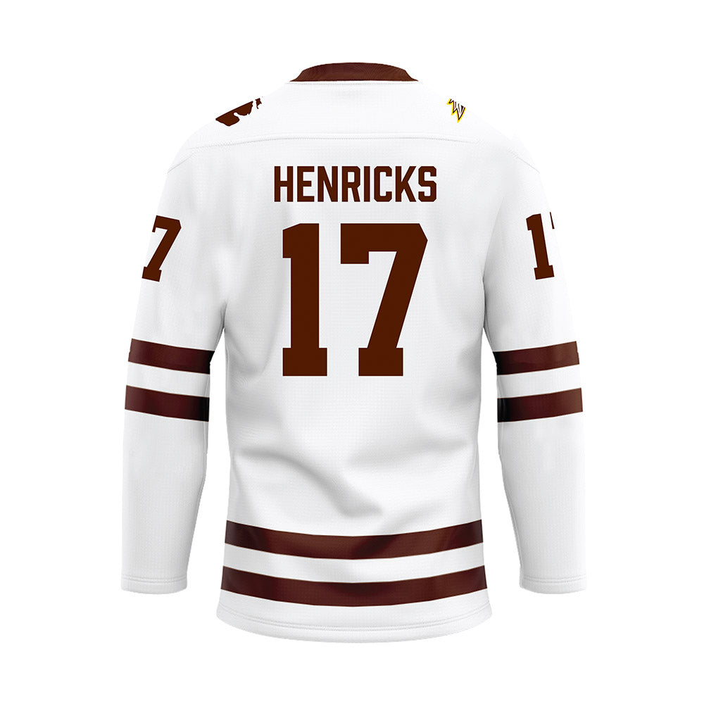 Western Michigan - NCAA Men's Ice Hockey : Ty Henricks - white Hockey Jersey-1