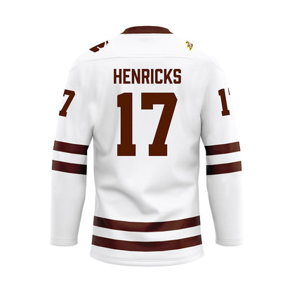 Western Michigan - NCAA Men's Ice Hockey : Ty Henricks - white Hockey Jersey-1