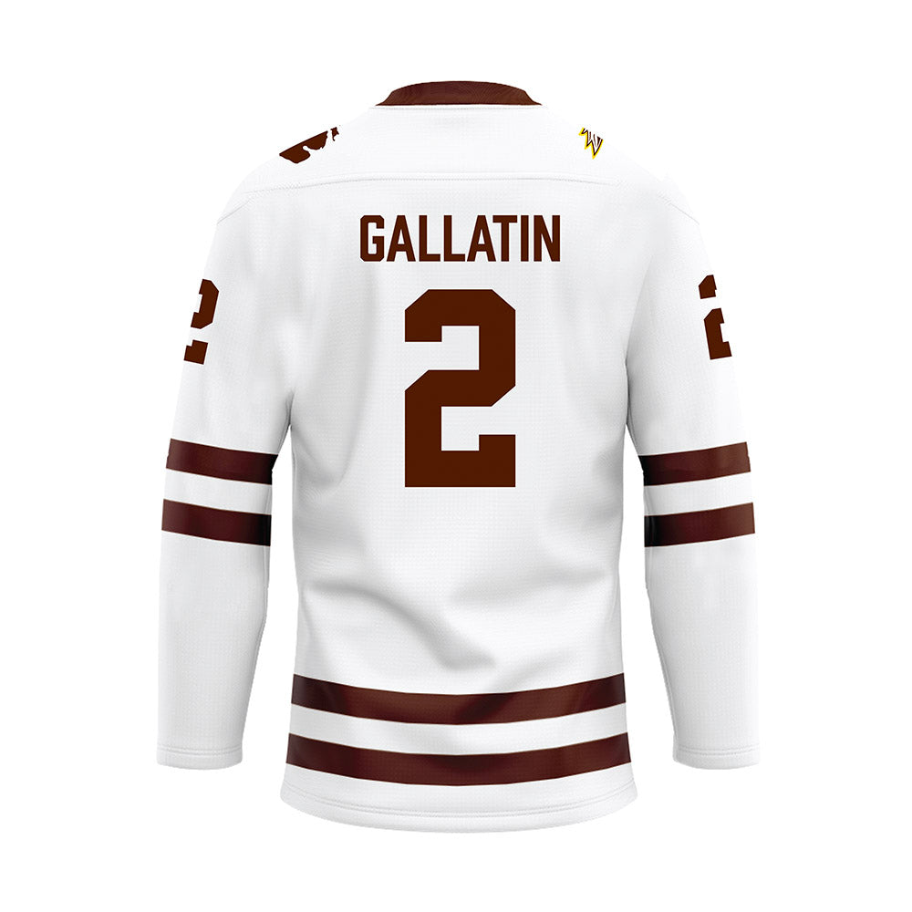 Western Michigan - NCAA Men's Ice Hockey : Grady Gallatin - white Hockey Jersey-1