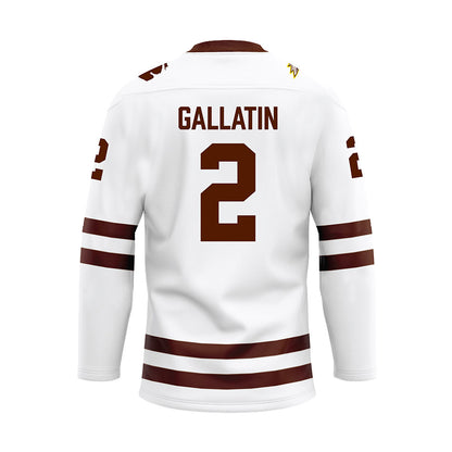 Western Michigan - NCAA Men's Ice Hockey : Grady Gallatin - white Hockey Jersey-1