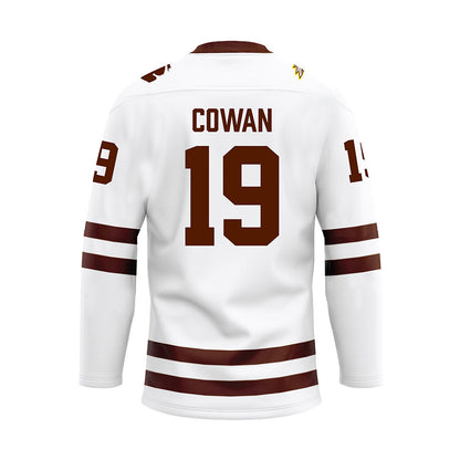 Western Michigan - NCAA Men's Ice Hockey : Bobby Cowan - white Hockey Jersey-1