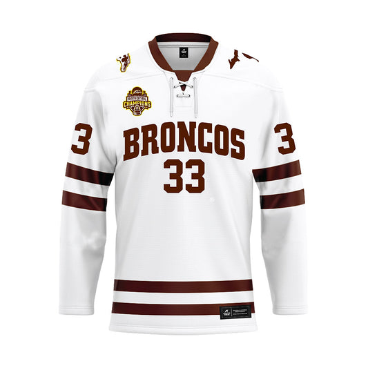 Western Michigan - NCAA Men's Ice Hockey : Samuel Sjolund - white Hockey Jersey-0