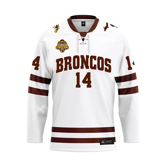 Western Michigan - NCAA Men's Ice Hockey : Colby Woogk - white Hockey Jersey-0