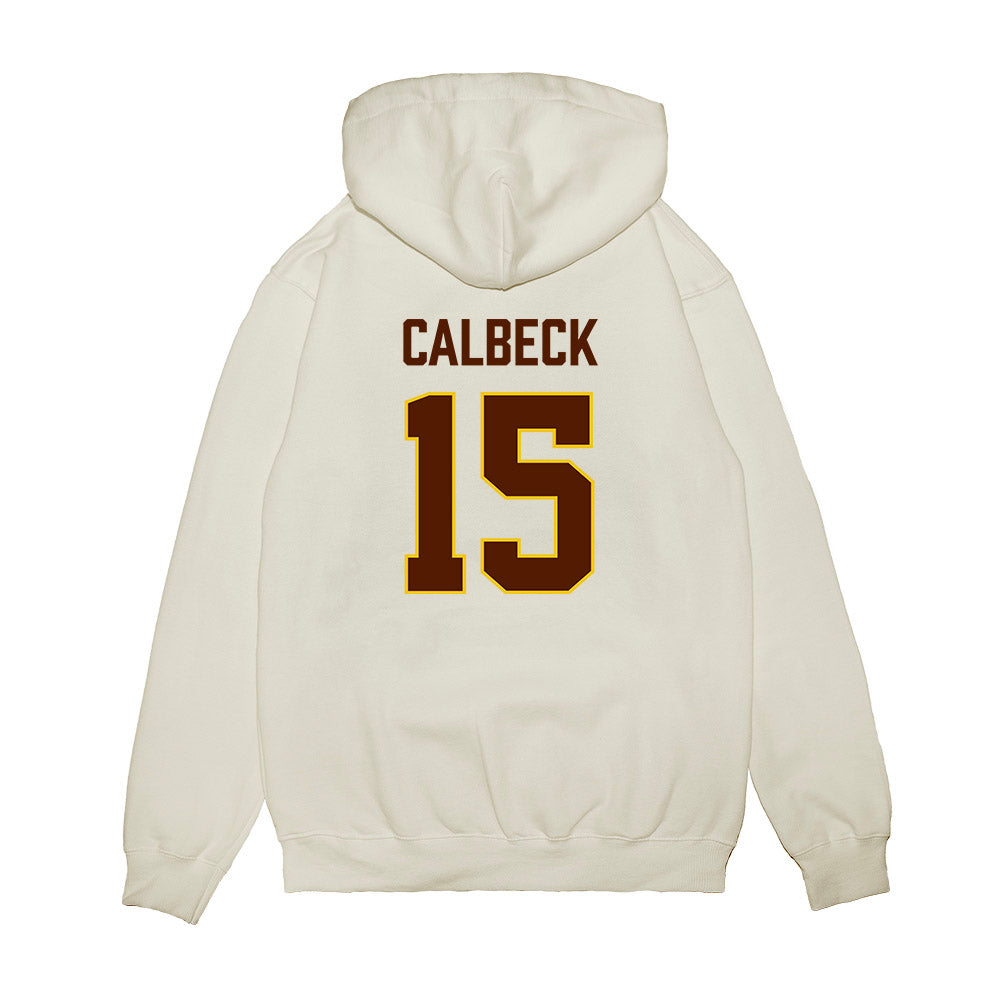 Western Michigan - NCAA Men's Ice Hockey : Alex Calbeck - Replica Shersey Premium Hooded Sweatshirt-1