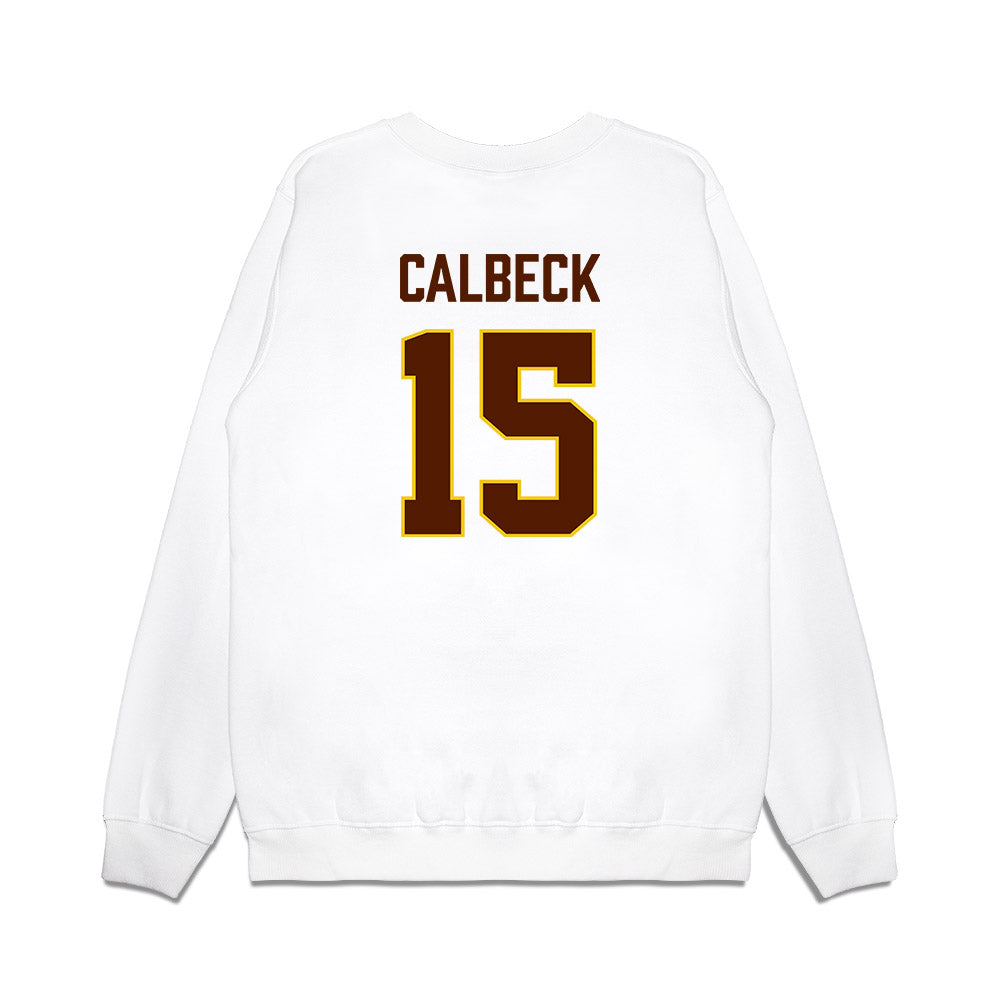 Western Michigan - NCAA Men's Ice Hockey : Alex Calbeck - Replica Shersey Premium Crewneck Sweatshirt-1