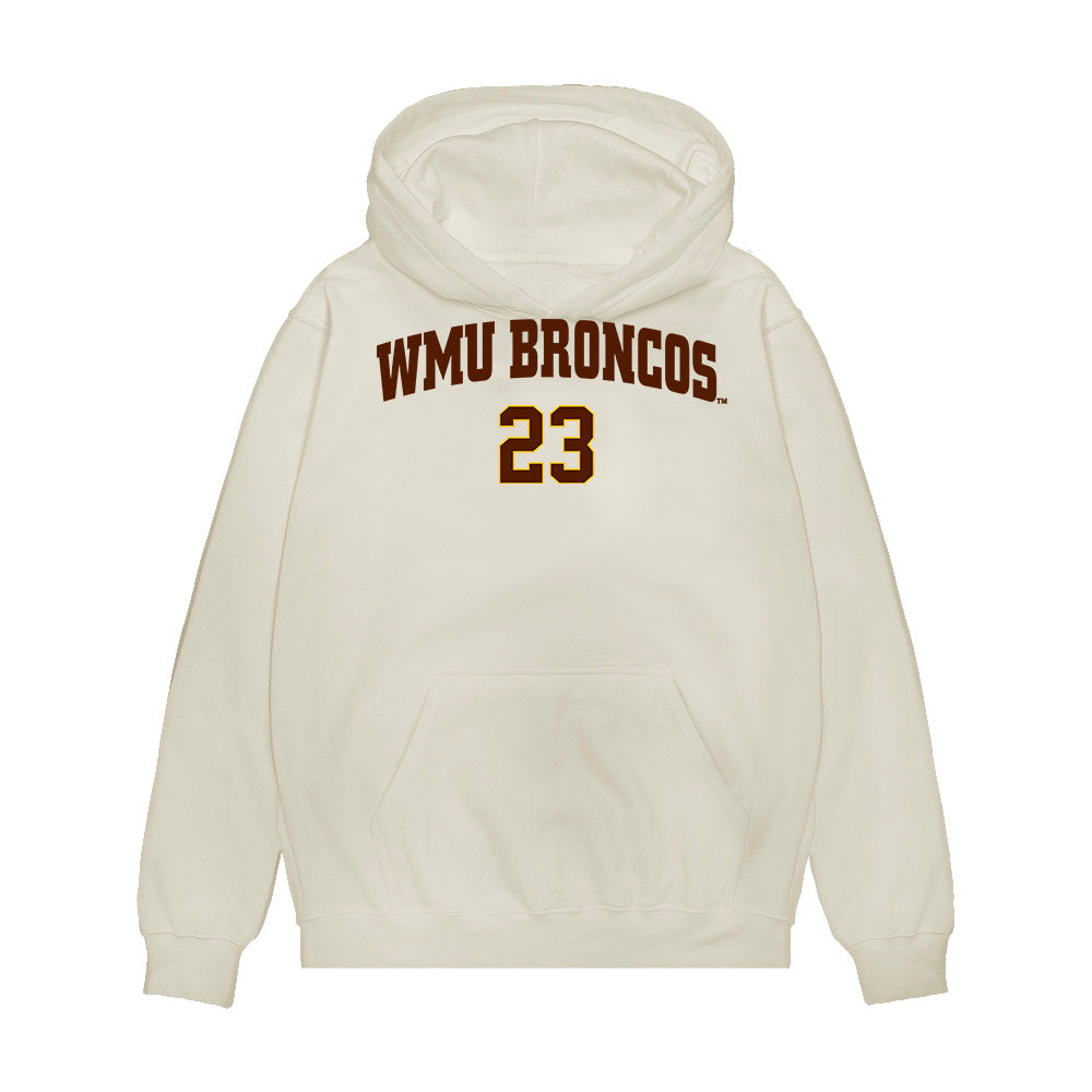 Western Michigan - NCAA Men's Ice Hockey : Liam Valente - Replica Shersey Premium Hooded Sweatshirt-0
