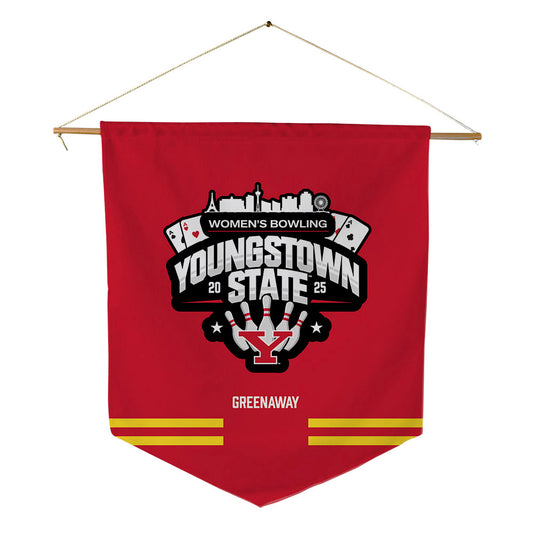 Youngstown State - NCAA Women's Bowling : Kaitlyn Greenaway - Pennant - 18" x 21"-0