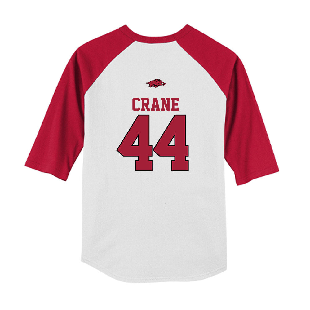 Arkansas - NCAA Baseball : Brody Crane - USA Youth Raglan T-Shirt-1