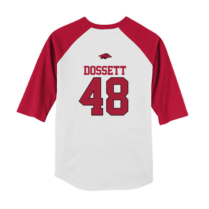 Arkansas - NCAA Baseball : Cooper Dossett - USA Youth Raglan T-Shirt-1