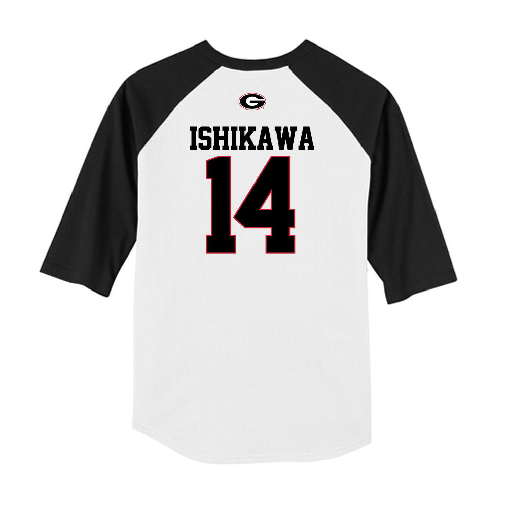 Georgia - NCAA Baseball : Kenny Ishikawa - USA Raglan Raglan Shirt-1
