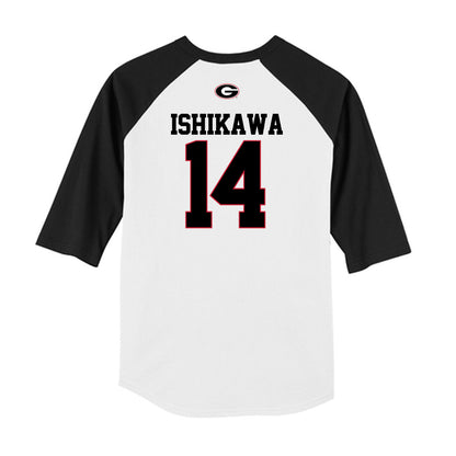 Georgia - NCAA Baseball : Kenny Ishikawa - USA Raglan Raglan Shirt-1