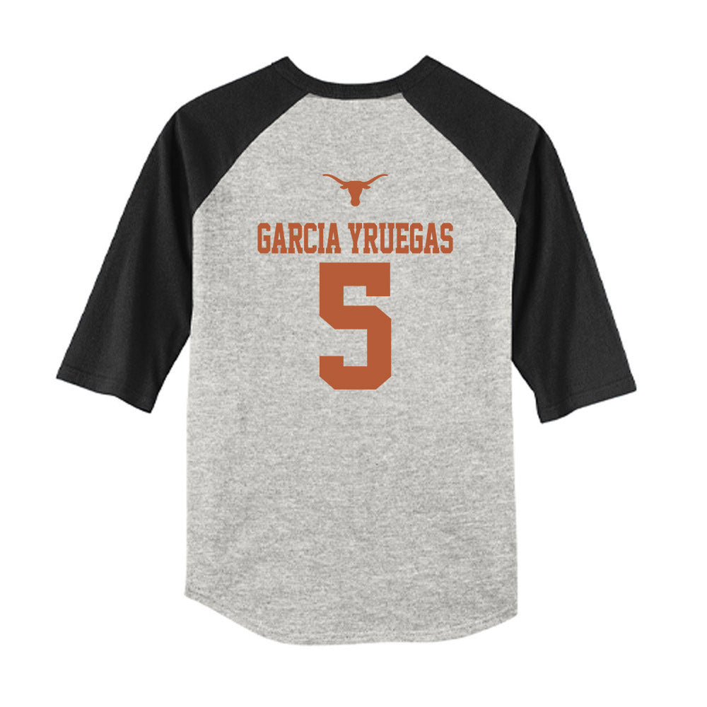Texas - NCAA Baseball : Felix Garcia Yruegas - USA Raglan Youth Raglan T-Shirt-1