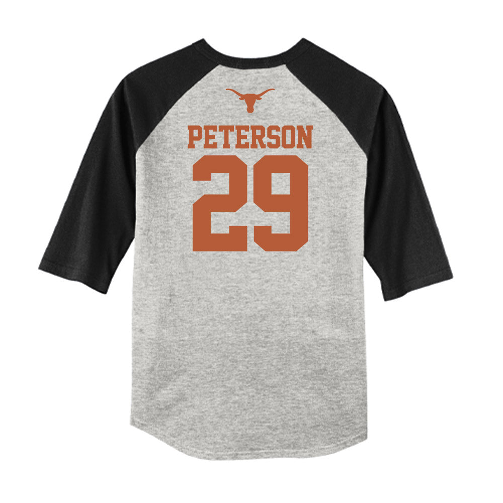 Texas - NCAA Baseball : Blake Peterson - USA Raglan Raglan Shirt-1