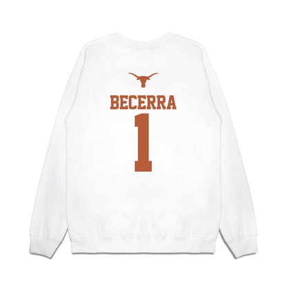 Texas - NCAA Baseball : Temo Becerra - USA Raglan Premium Crewneck Sweatshirt-1