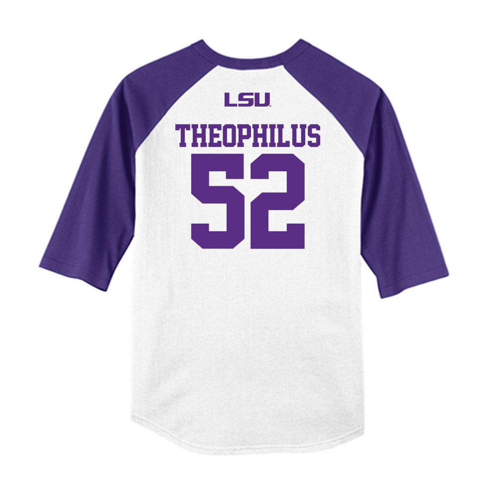 LSU - NCAA Baseball : Zion Theophilus - USA Raglan Shirt-1
