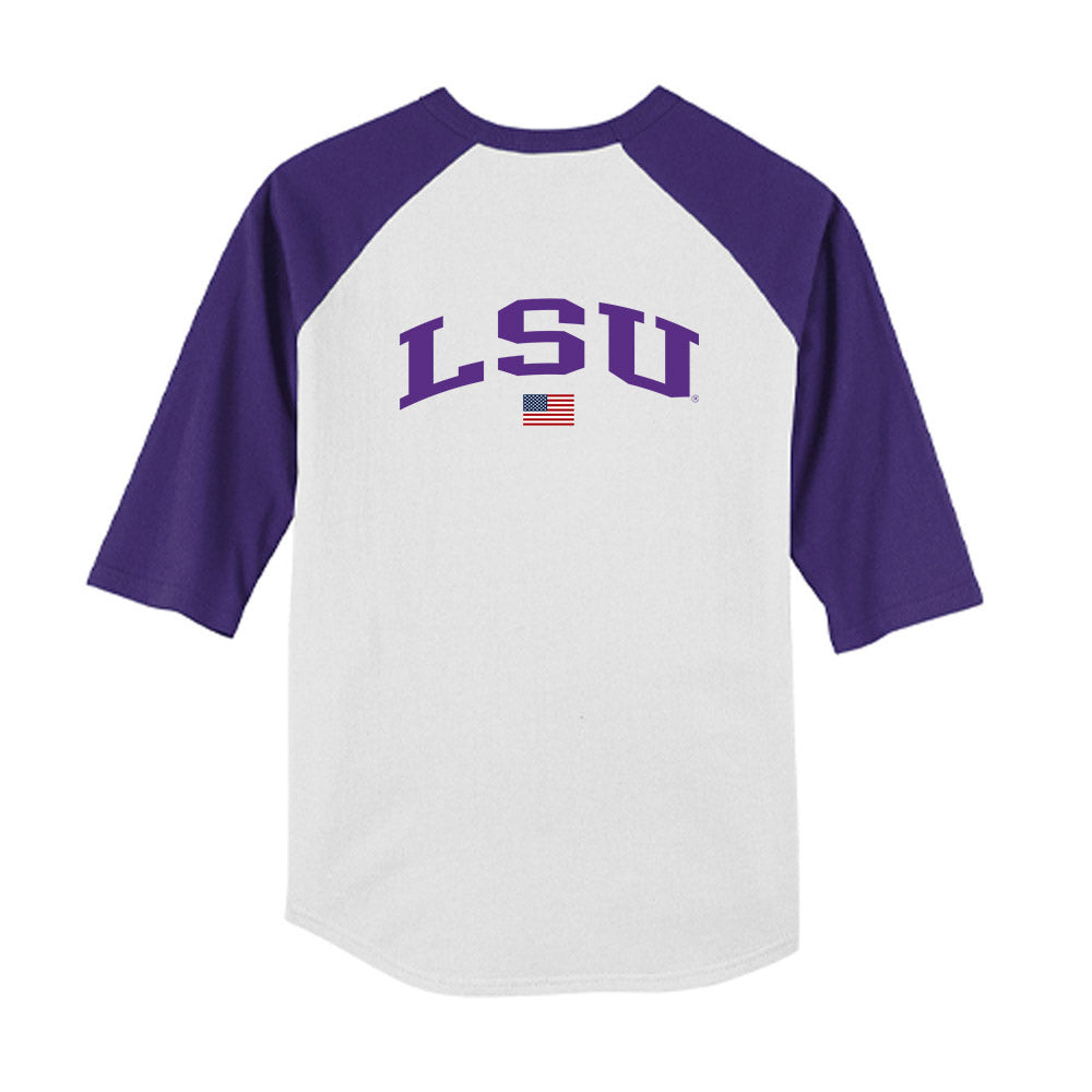 LSU - NCAA Baseball : Daniel Harden - USA Youth Raglan T-Shirt-1