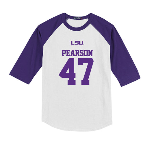 LSU - NCAA Baseball : John Pearson - USA Youth Raglan T-Shirt-0