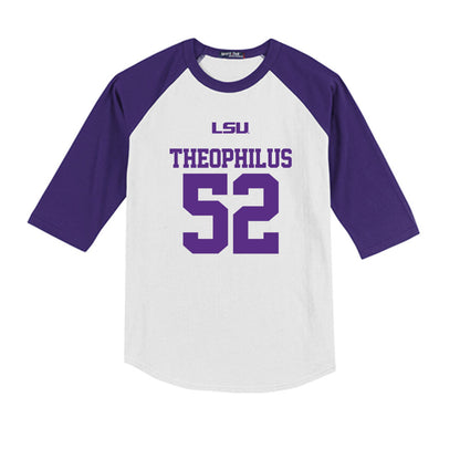 LSU - NCAA Baseball : Zion Theophilus - USA Youth Raglan T-Shirt-0