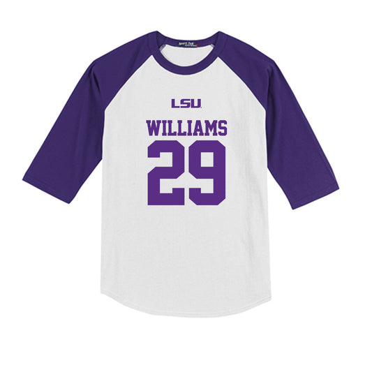 LSU - NCAA Baseball : Cooper Williams - USA Youth Raglan T-Shirt-0