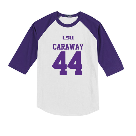 LSU - NCAA Baseball : Trent Caraway - USA Youth Raglan T-Shirt-0