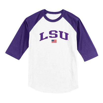 LSU - NCAA Baseball : Cooper Williams - USA Raglan Shirt-0