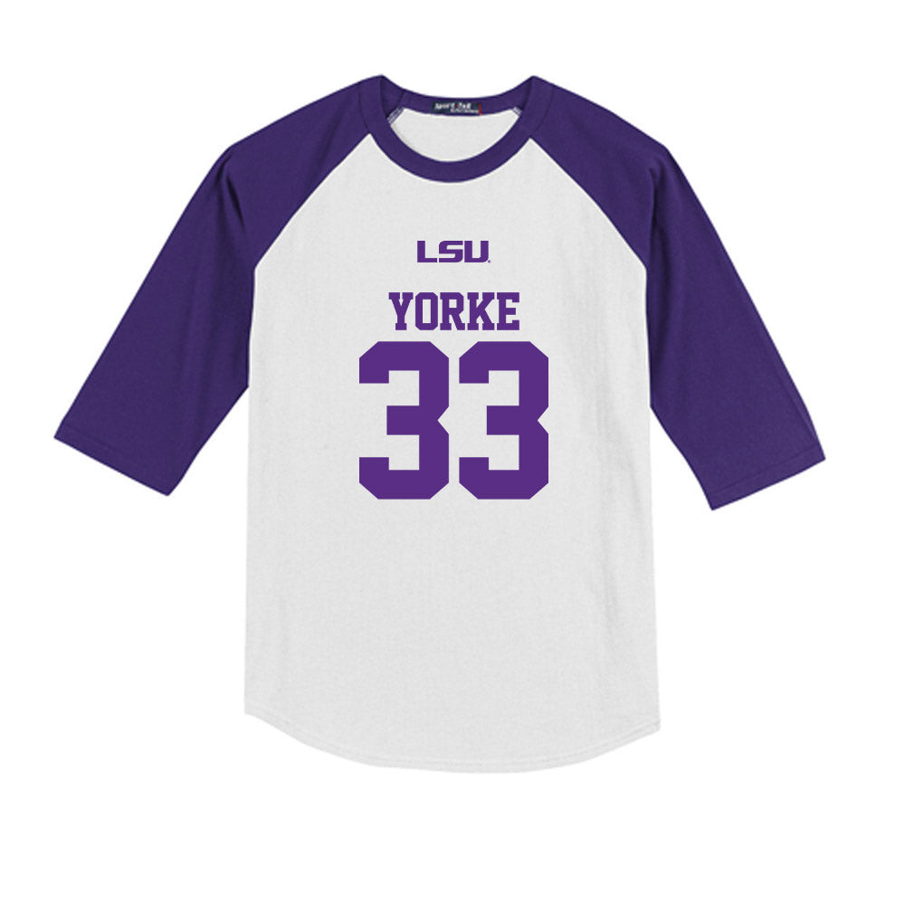LSU - NCAA Baseball : Zach Yorke - USA Youth Raglan T-Shirt-0