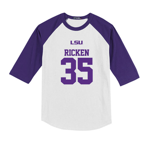 LSU - NCAA Baseball : Reagan Ricken - USA Youth Raglan T-Shirt-0
