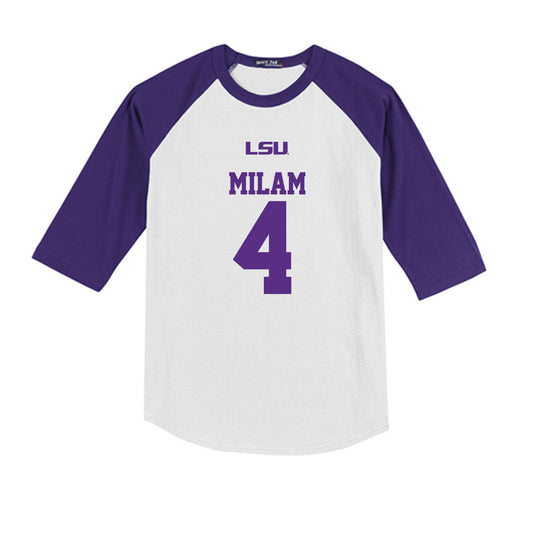 LSU - NCAA Baseball : Steven Milam - USA Youth Raglan T-Shirt-0